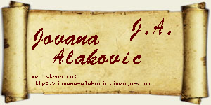 Jovana Alaković vizit kartica